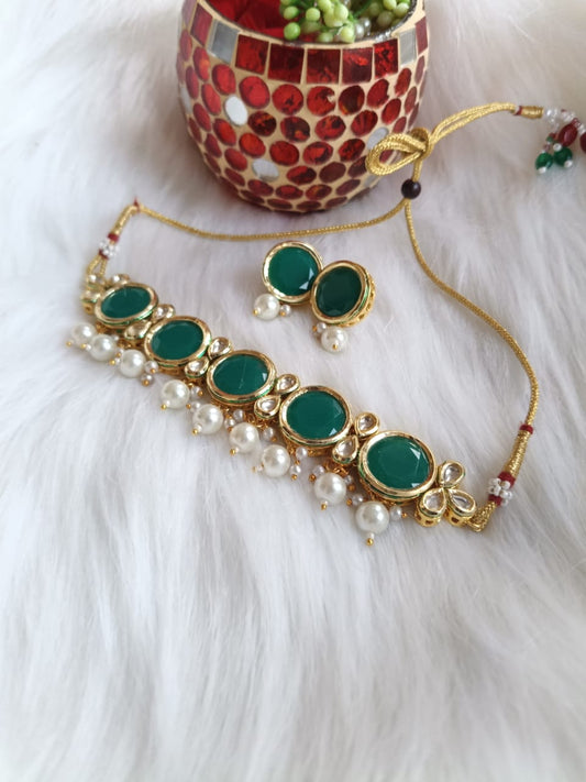Beautiful Pink Color Choker Jewelry Set